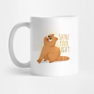 Shine your light Red cute cat with bee Mug